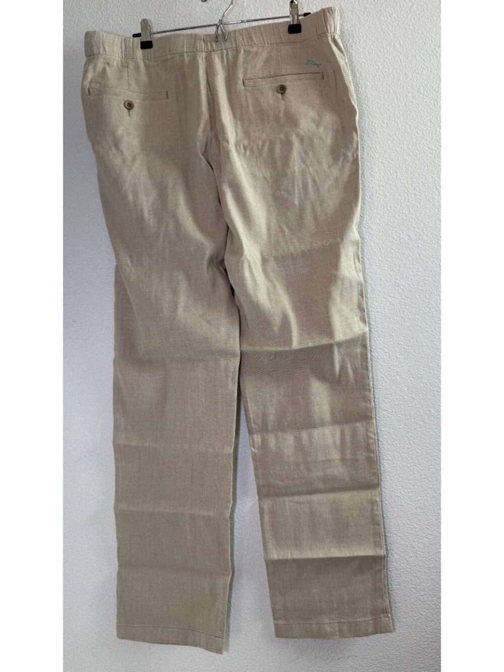Tommy Bahama Mens Beige Linen Blend Elastic Waist Pants XL - Picture 3 of 8